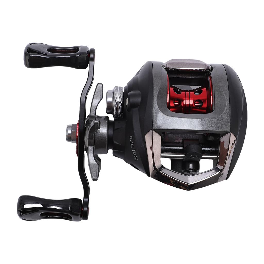 Baitcasting Reel with Magnetic Dual Braking System 6.3:1 Gear Ratio 8kg Drag Dual Line Cup Right Hand Fishing Reel for