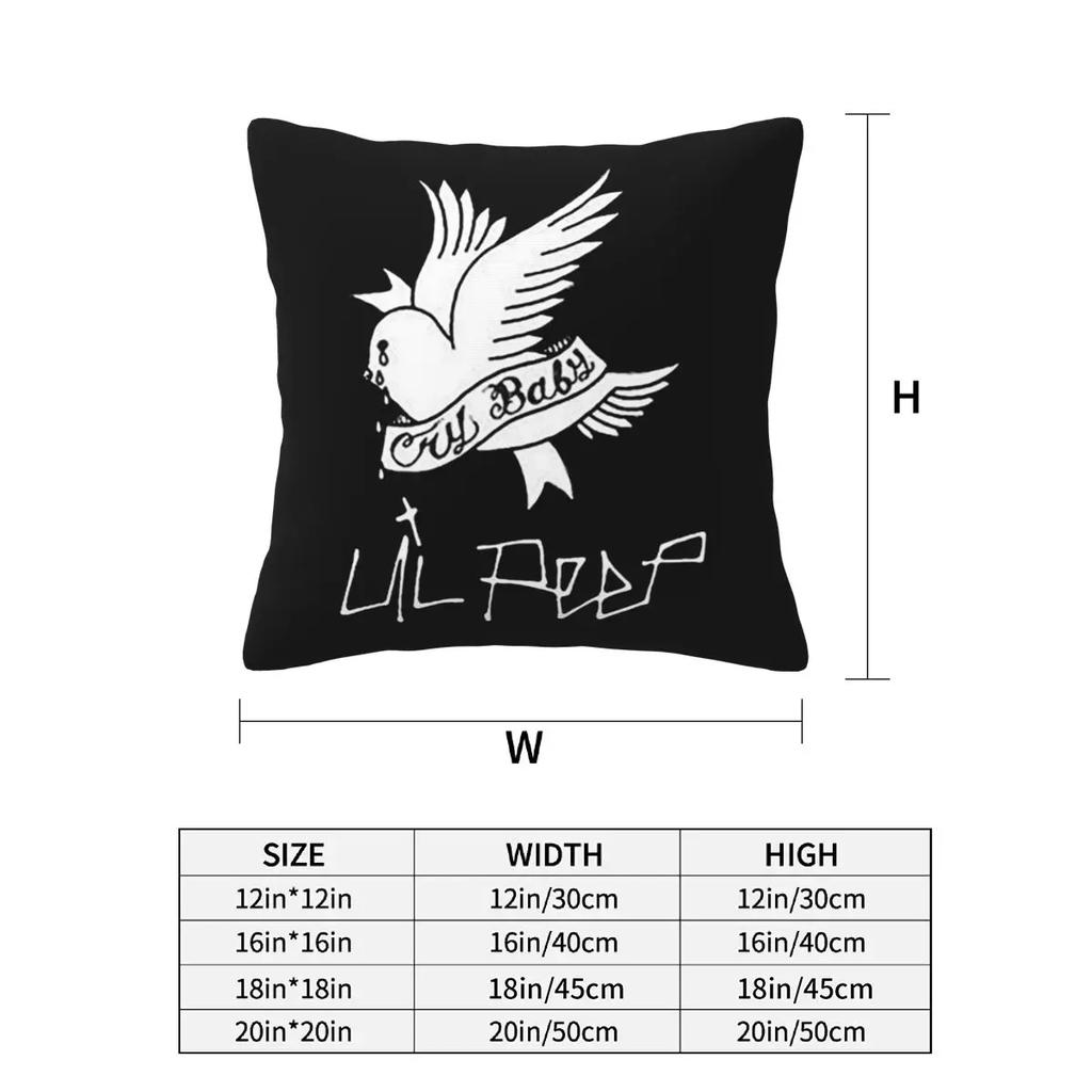 Logo Lil Peep 2 Pcs Square Pillowcase Pillow Cover Cushion Zip Decorative Comfort Throw Pillow For Home Living Room