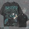 The Mist Hashira Muichiro Tokito Heavyweight Vintage Wash Graphic Tee  Summer Unisex Loose and Breathable Cotton T-shirt Top