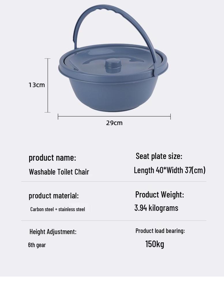 Portable Toilet Chair for Seniors - Indoor Mobile Bathroom Stool