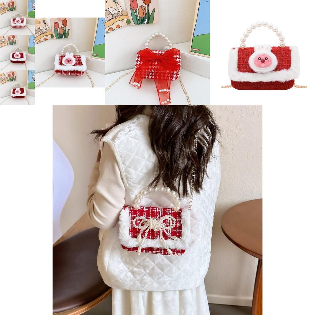 Charming Cartoon Style Red Pu Childrens Handbag With Breathable And Durable Design For Young Girls