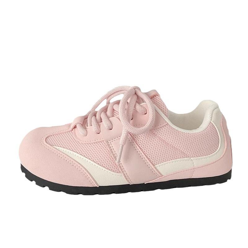 Pink Double Net Gump Training Shoes Female Ugly Cute Summer New Chic Niche Design Board Shoes Ballet