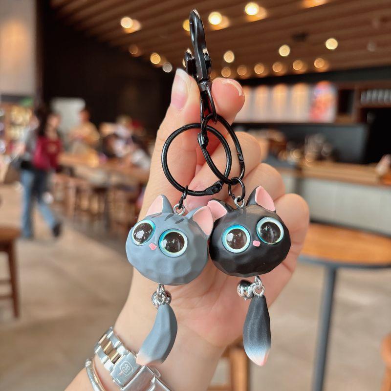 Милый большой глаз кошачья голова брелок изысканный анти-потеря подвеска кошачья голова — фото 7