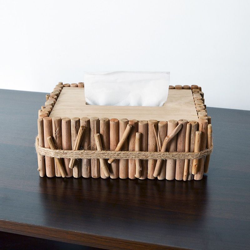 Handmade solid wood tissue box Nordic simple creative home living room coffee table dining table paper box