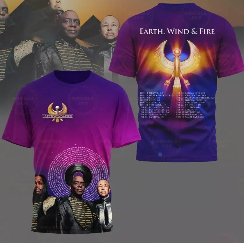 Earth Wind Fire World Tour 2026 AOP 3D T-shirt XXXXL
