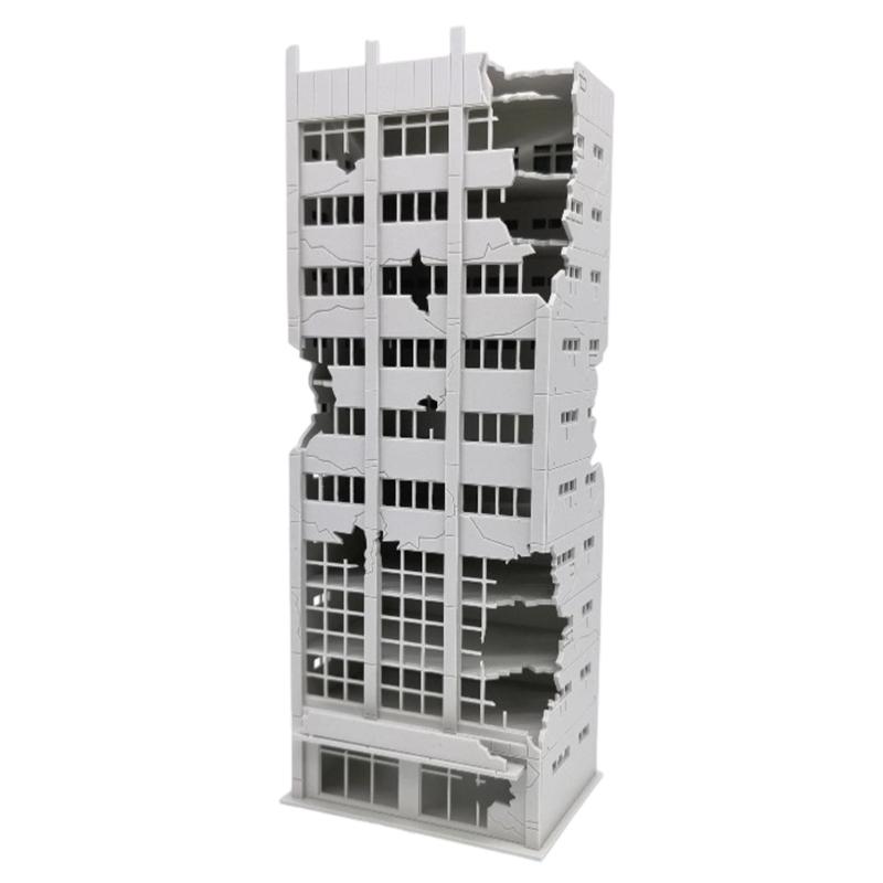 N Scale 1:144 Railway Scenery City Ruined Building Model Outland Model for DIY Sand Table Microlandscape Ornament