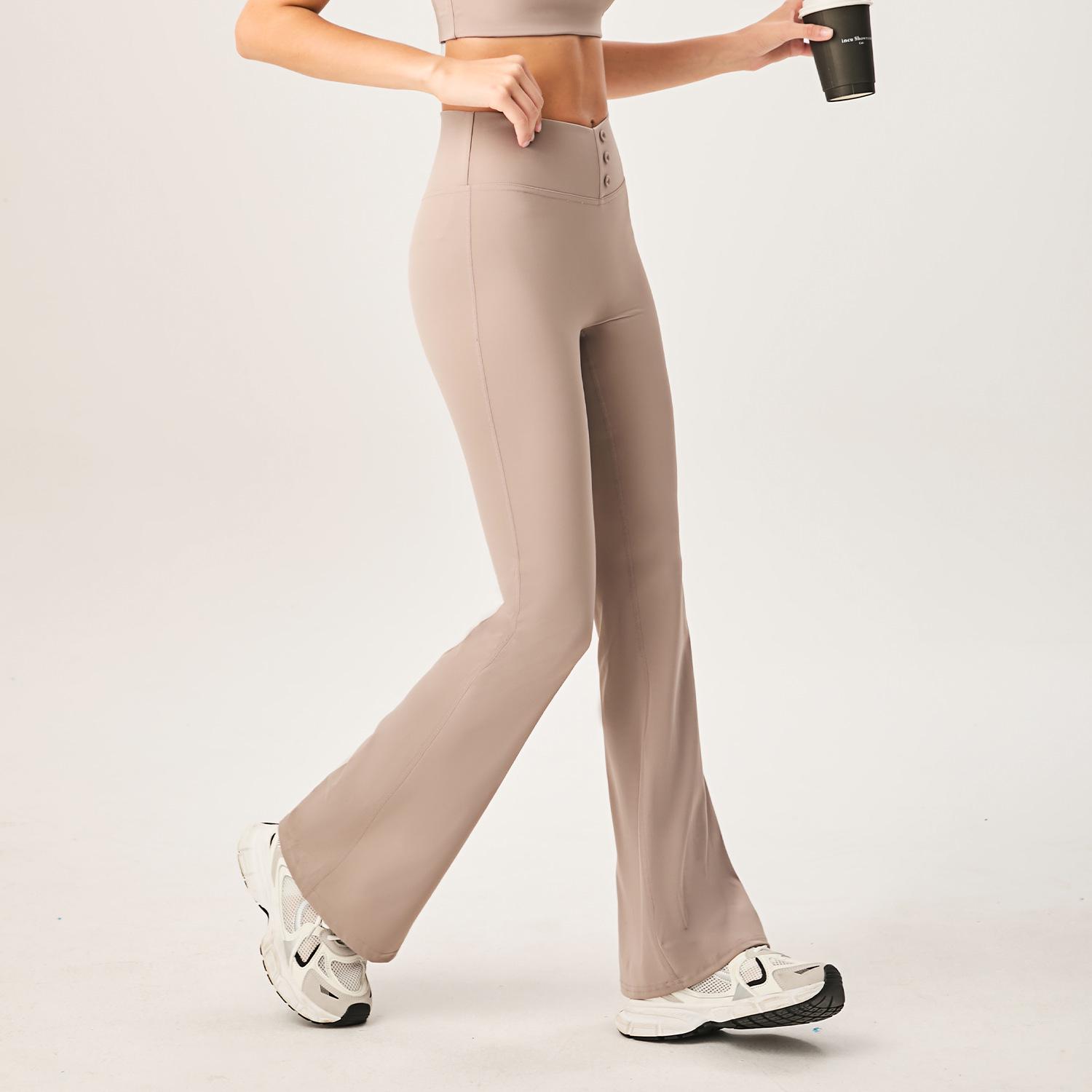 

Молодежные брюки для йоги с высокой талией, приподнимающие ягодицы, микроклеш, - эластичные, утягивающие, с широкими штанинами, для повседневной носки и фитнеса Large