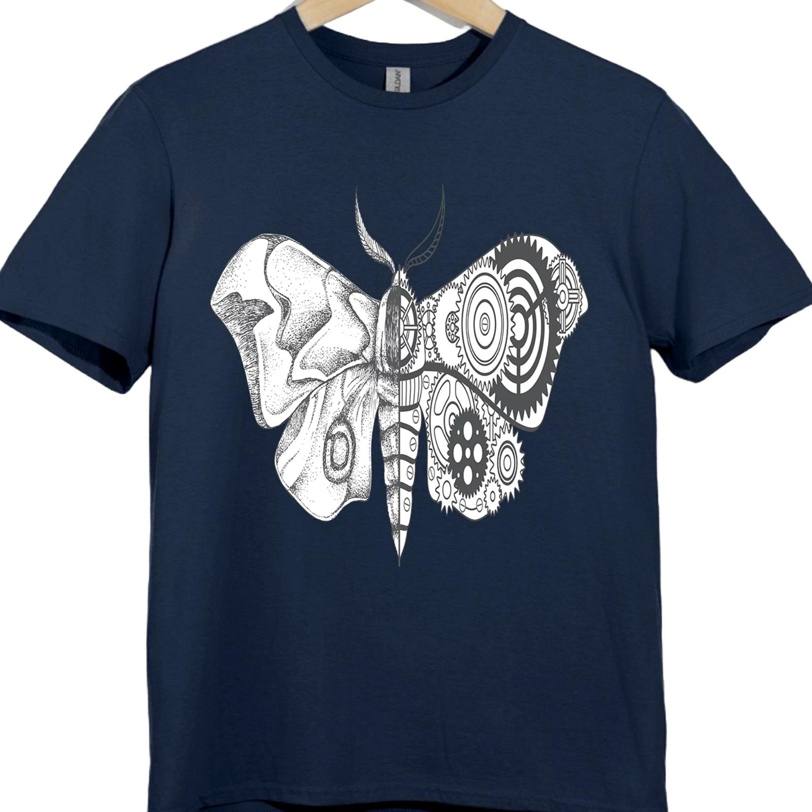 Steampunk Skull Moth T-Shirt Gothic Punk Tee Alternative Rock Biker Top New XS
