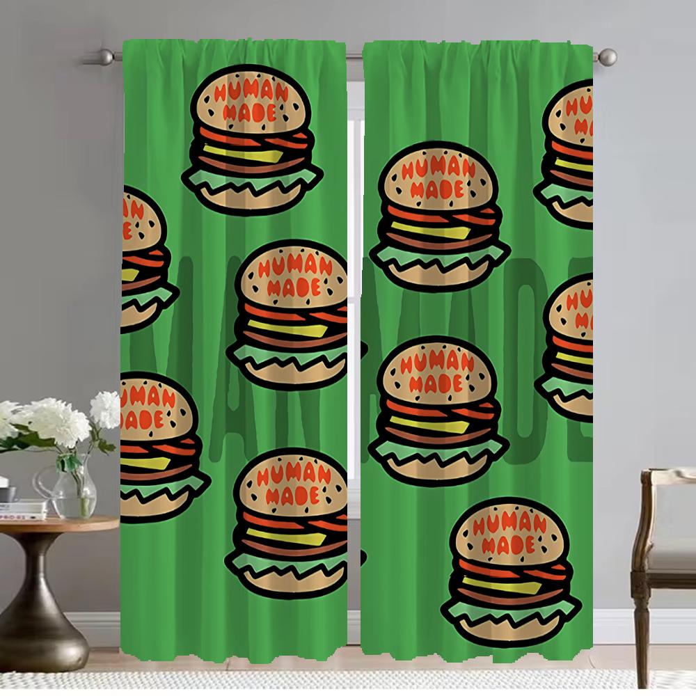 Human Made Blackout Curtains 2 Pieces Anti-mosquito Curtains for Living Room Curtain Halloween Decoration Partition Shades Child