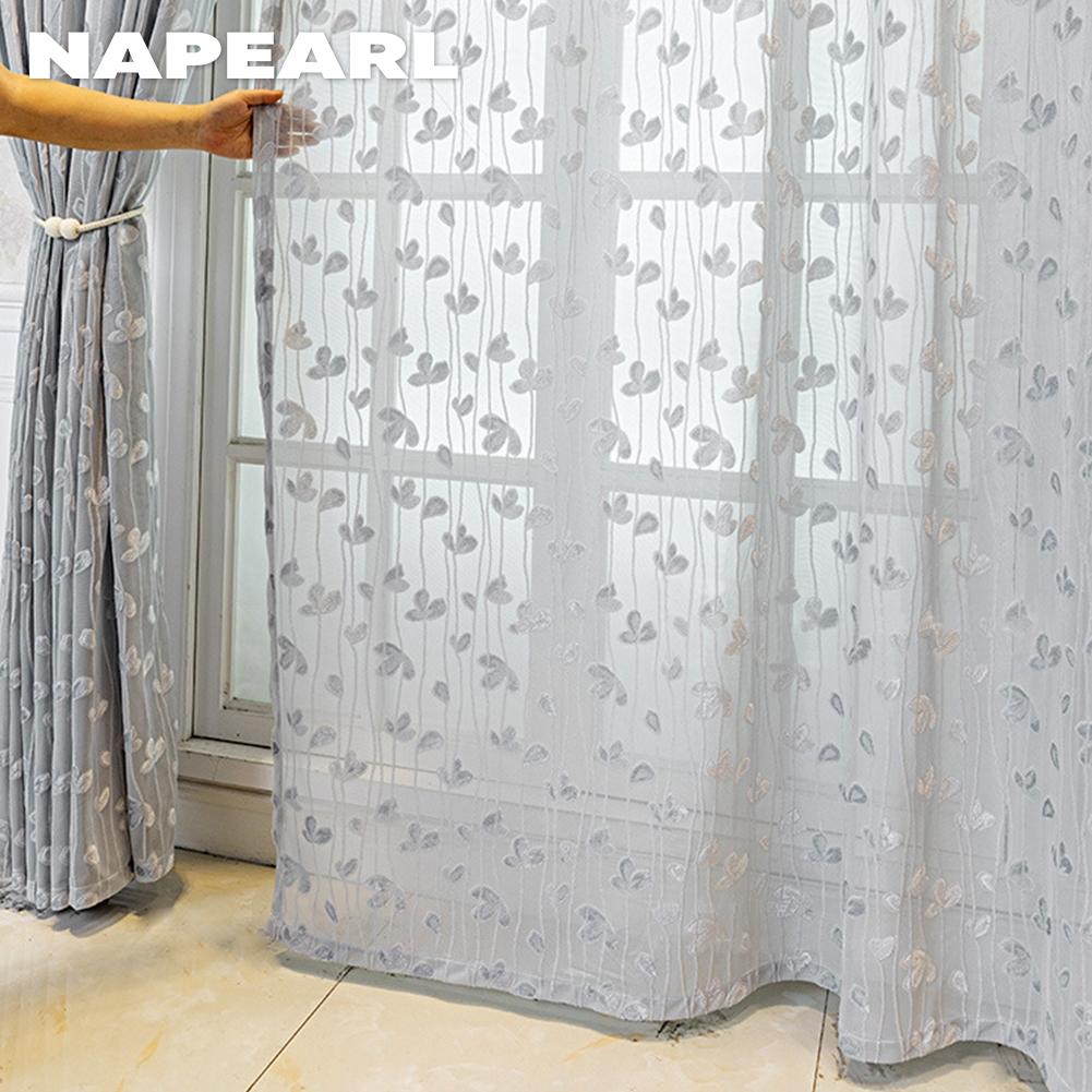 1PC NAPEARL 10-20% Shading Jacquard Craft Soft Tulle Curtain for Living Room Bedroom Home Decoration