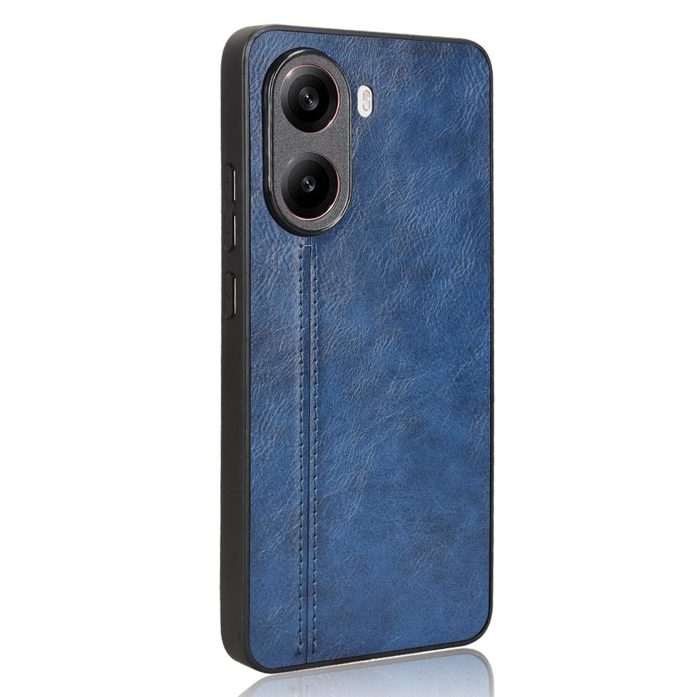 

For Xiaomi Poco X7 Pro 5G Case Leather+TPU+PC Phone Cover Stitching Line Blue
