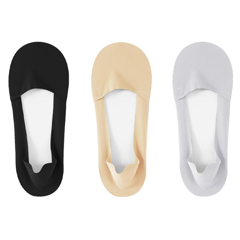 

3 пары/упак. хлопковые женские летние тонкие носки-лодочки, однотонные тапочки, силиконовые нескользящие шелковые носки, бесшовные невидимые EUR35-40