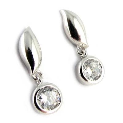 [L0751] - White 'Câlin' Silver Earrings