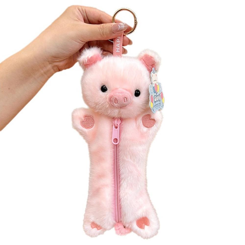 Cute Animal Plush Pencil Case Cartoon Makeup Bag Zipper Stationery Pouch  Award Gifts