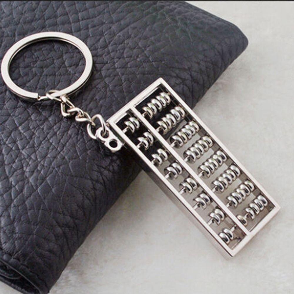 Mini Calculator Tool Pendent Model Mobilizable Ancient Abacus 8 Rows Keyfob Gift Keyring Keychain