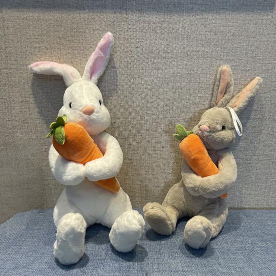 Cute Bunny Plush Toy Hugging Carrot Soft Stuffed Rabbit Doll for Kids