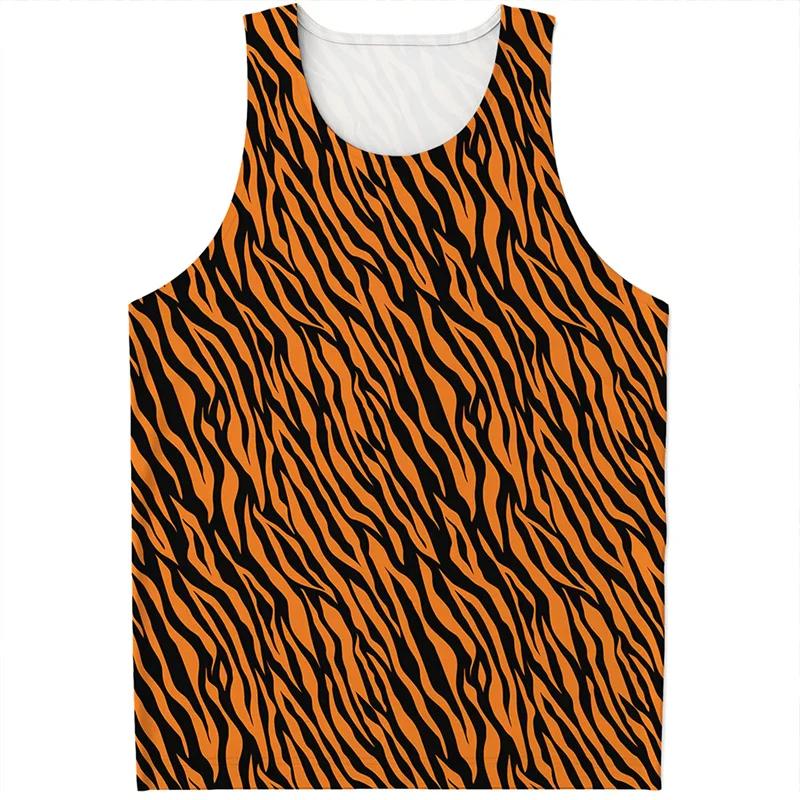 Unterhemd 3D-Druck Leopard Tanktop Für Herren Sommer Lässig Ärmelloses T-Shirt Tierhaut Grafik Sporttops