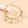 Fashion personality design sense multi-layer large pearl necklace bracelet jewelry set, European and American clothing accessories