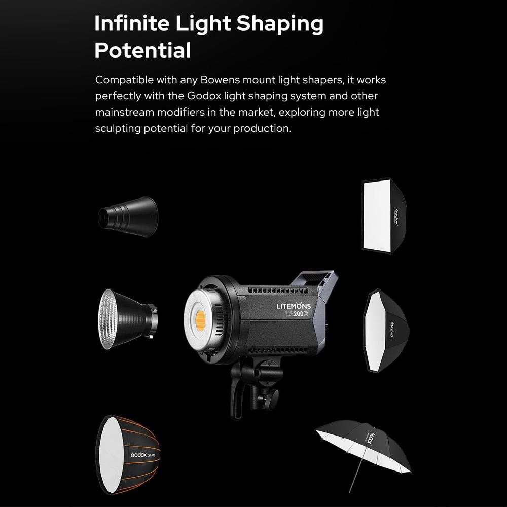 Godox Litemons LA200D Studio LED Video Light 230W Photography Light Lamp 5600K Color Temperature 8