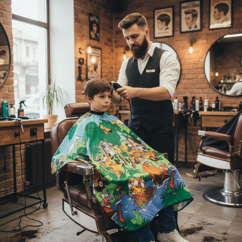 Children' Barber' Hairdressing Cape for Salon 100X140