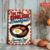 Vintage English Breakfast Tin Sign Retro Sausage Egg Bacon Tomato Kitchen Wall Art Restaurant Home Decor