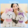 Bowknot Teddy Dog Plush Toy Stuffed Animal Doll Bedroom Decoration Gift Kids
