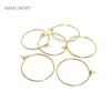 14K Gold/Rhodium Plated Big Circle Ear Wire Hoops Earrings For Women,High Quality Brass Metal Round Earring Fittings Wholesale