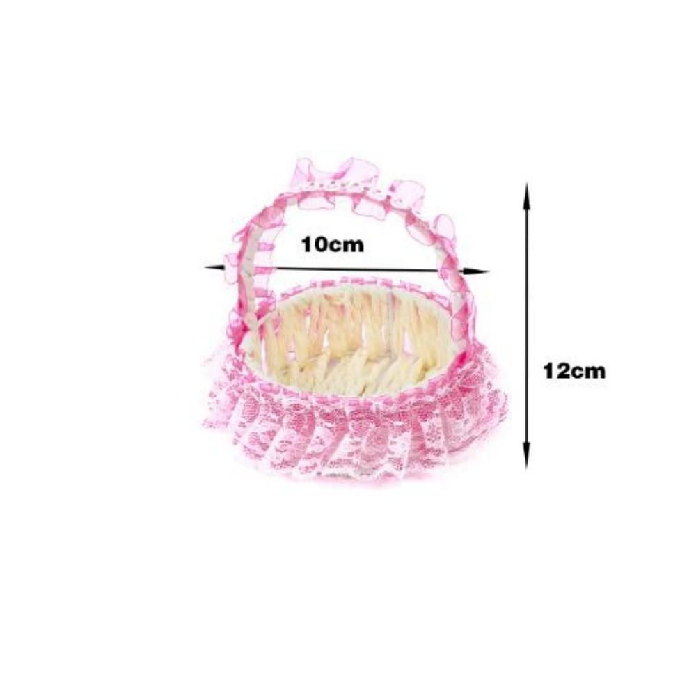 

Beautiful Hand Made Flower Storage Basket Wicker Flower Basket For Plant Home Wedding рожевий