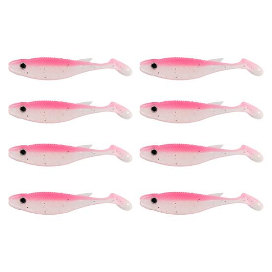 8Pcs Fishing Lures Soft Baits 3D Eyes Realistic Looking Bright Color Natural Swimming Posture Artificial Lures Fake Baits