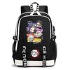 Demon Slayer Anime Print Student Backpack USB Charging Port Lightweight School Bag for Boys Girls