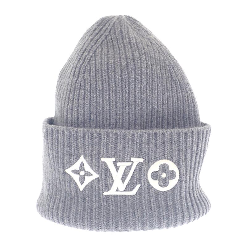 

LOUIS VUITTON M94833 Knit cap gray/white wool Women