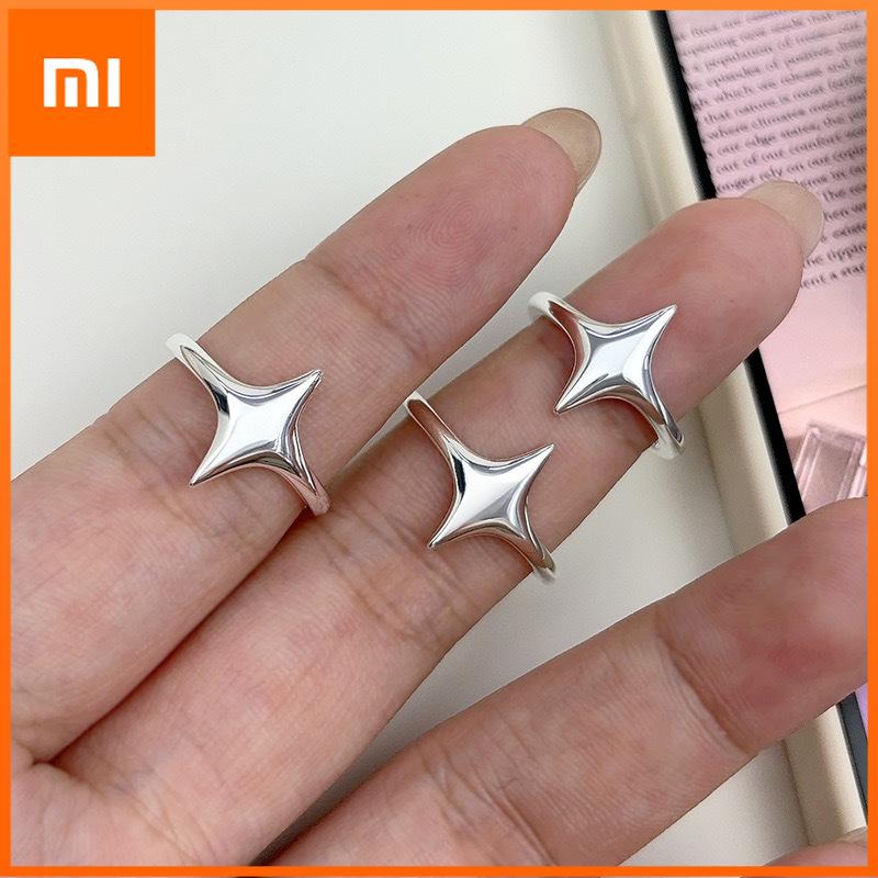 Xiaomi 925 Sterling Silver Rings For Women Geometric Fine Jewelry Finger Adjustable Simple Star Ring For Party Birthday Gift