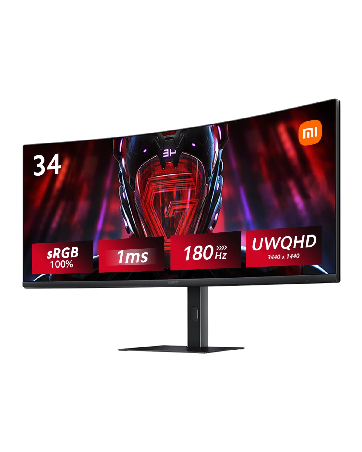 

Xiaomi Curved Gaming Monitor G34WQi 34 Inch UWQHD Ultra Widescreen 180Hz MPRT1ms 3440x1440 1500R Curvature VA Anti-Glare sRGB100% FreeSync Premium