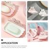 2 Pcs Cartoon Rabbit Soap Dish Draining Holder Pink White Wall Mount Bathroom Kitchen Non slip Smooth Edge Storage Tray