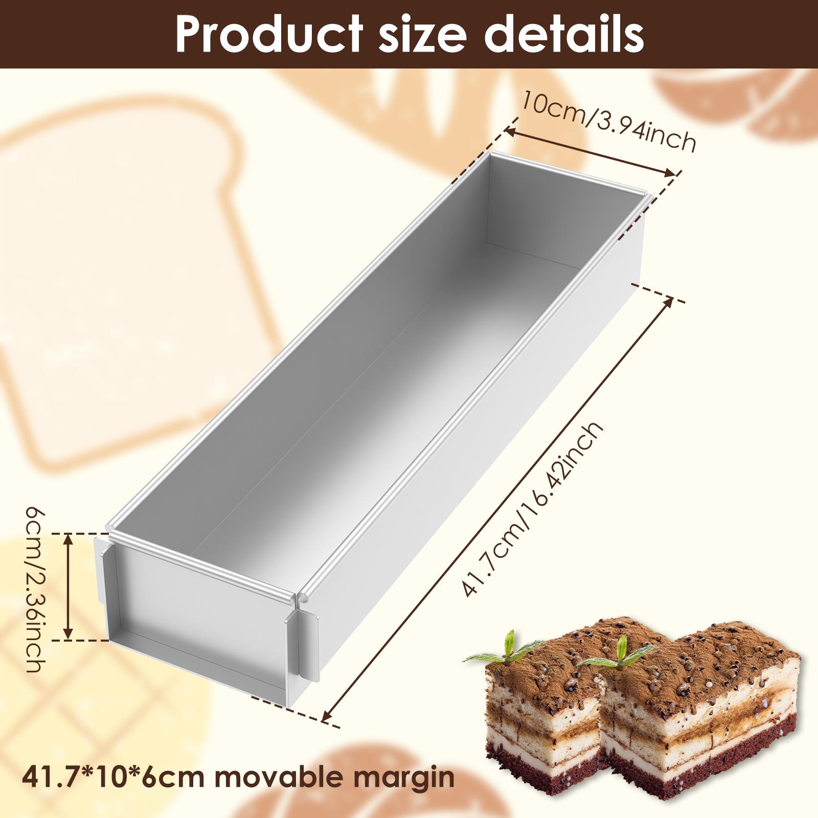 

Rectangle Tiramisu Mold Cake Pan Stainless Steel Long Cake Baking Pan with Lid Removable Mousse Mold for Tiramisu Mousse Cake
