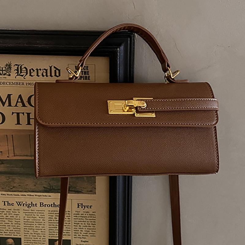 Women's Brand Luxury Lock Bag Retro Trendy Crossbody Bag Large Capacity Square Handbag Flip-top Commuter Bag Casual Shoulder Bag