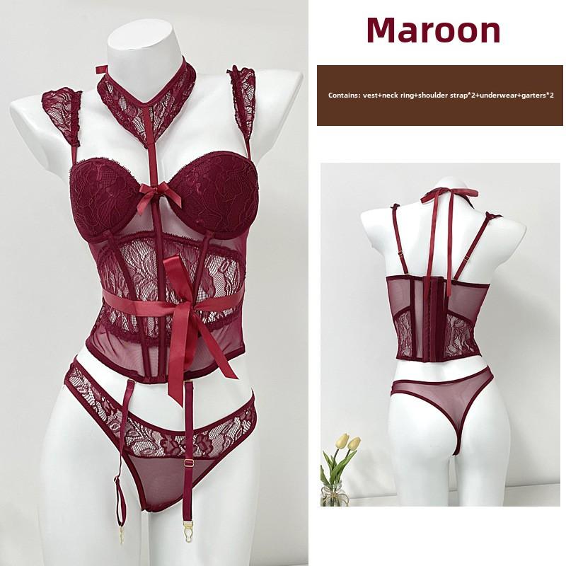 Fishbone Bra Pure Want To Wear Lace with Chest Pad Suspender Top with Short Bottom Vest Inside