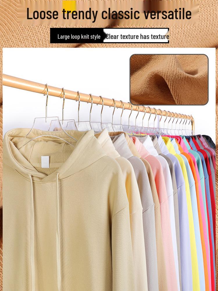 Unisex Heavy-Duty 380g Hoodie, Drop-Shoulder, Loose Fit, Solid Color Cotton, Ideal for Autumn/Winter Sports, Available In Stock. 
