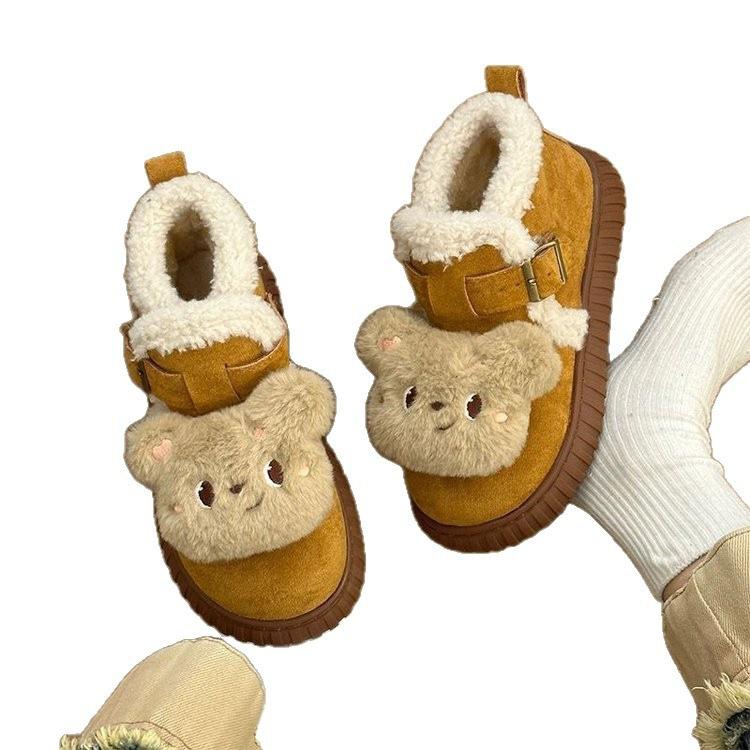Modische vielseitige Plüsch-Schneestiefel Kinder Winter 2025 neue warme verdickte Baumwollschuhe rutschfeste kurze Stiefel