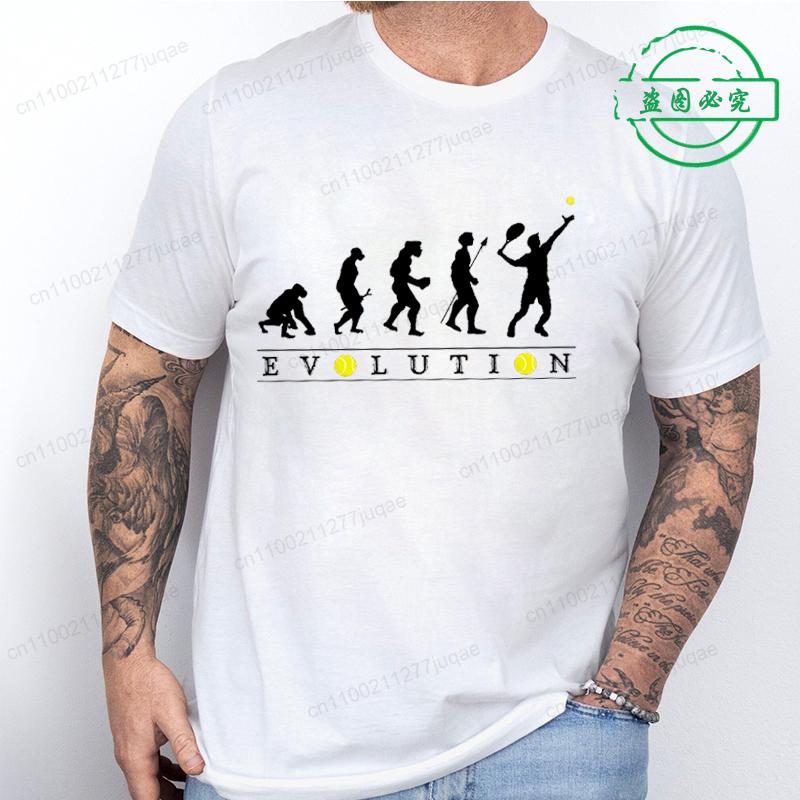 Funny Tennis Evolution T-Shirts for Women Men, Evolution of The Tennis Player T-shirt Funnys Blouse Designer T Shirt Men Clothes