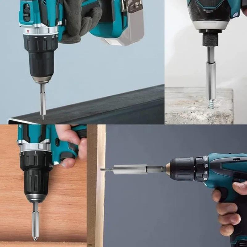 10/1pcs Magnetic Screwdriver Extension Hexagonal Handle Connecting Rod Steel Screwdrivers Bit Holder Power Tools 60/75/100/150mm