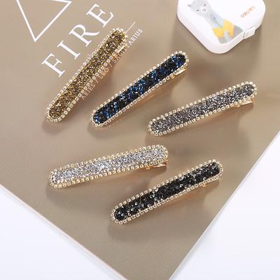 Shining Rhinestone Hair Clip Barrettes Geometric Hairpin Hairgrip Styling Tools Barrettes for Women Girls