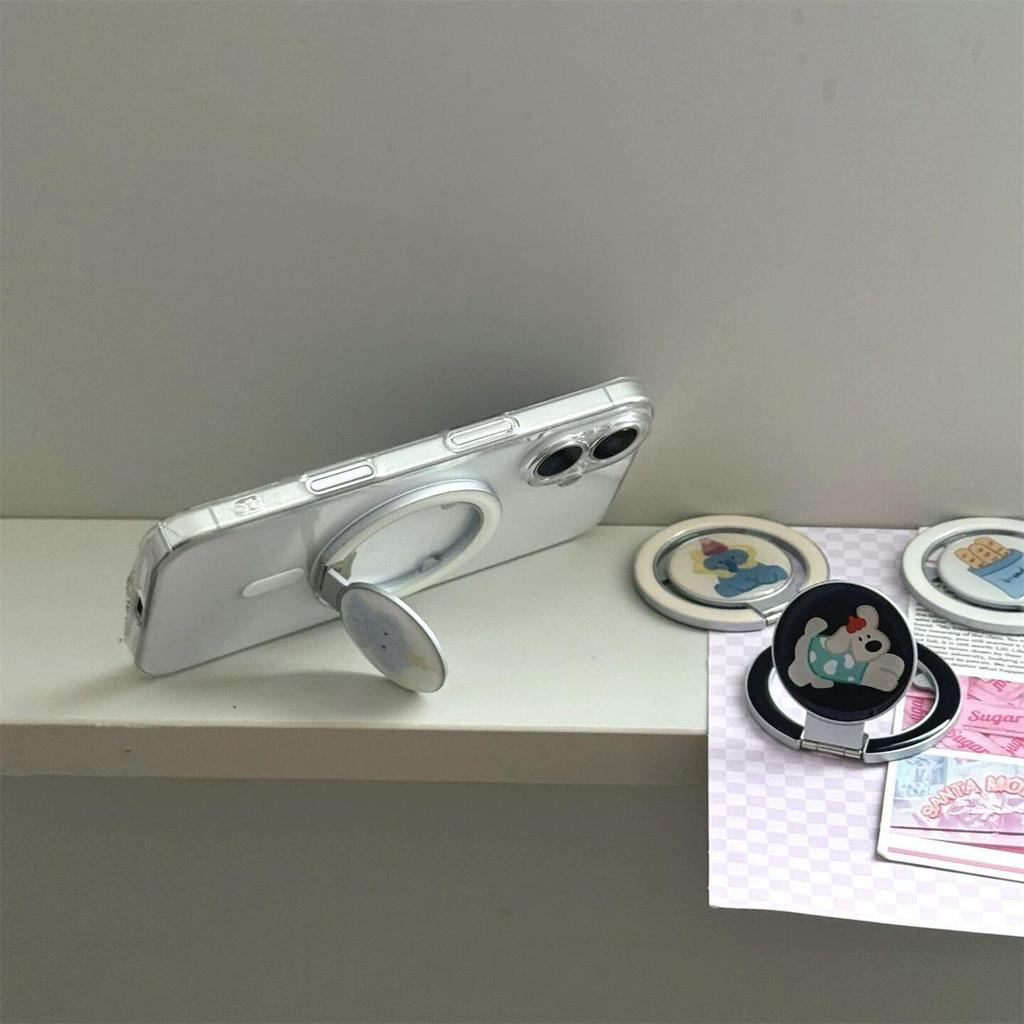 Cute Cartoon MagSafe-Compatible Foldable Phone Holder with Strong Magnetic Attraction