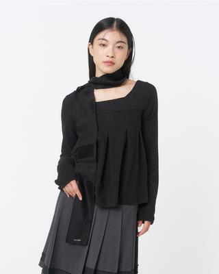 MISEKI SEOUL Accordion Pleats Top Black
