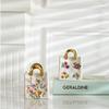 CeramicTote Bag Desktop Storage Container Pen Holder Makeup Brush Diningware Storage Box Retro Floral Handbag Home Decoration