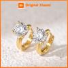 Huitan Trendy Round CZ Hoop Earrings Noble Huggies for Women Exquisite Wedding Jewelry Bright Ear Accessories for Daily Wear