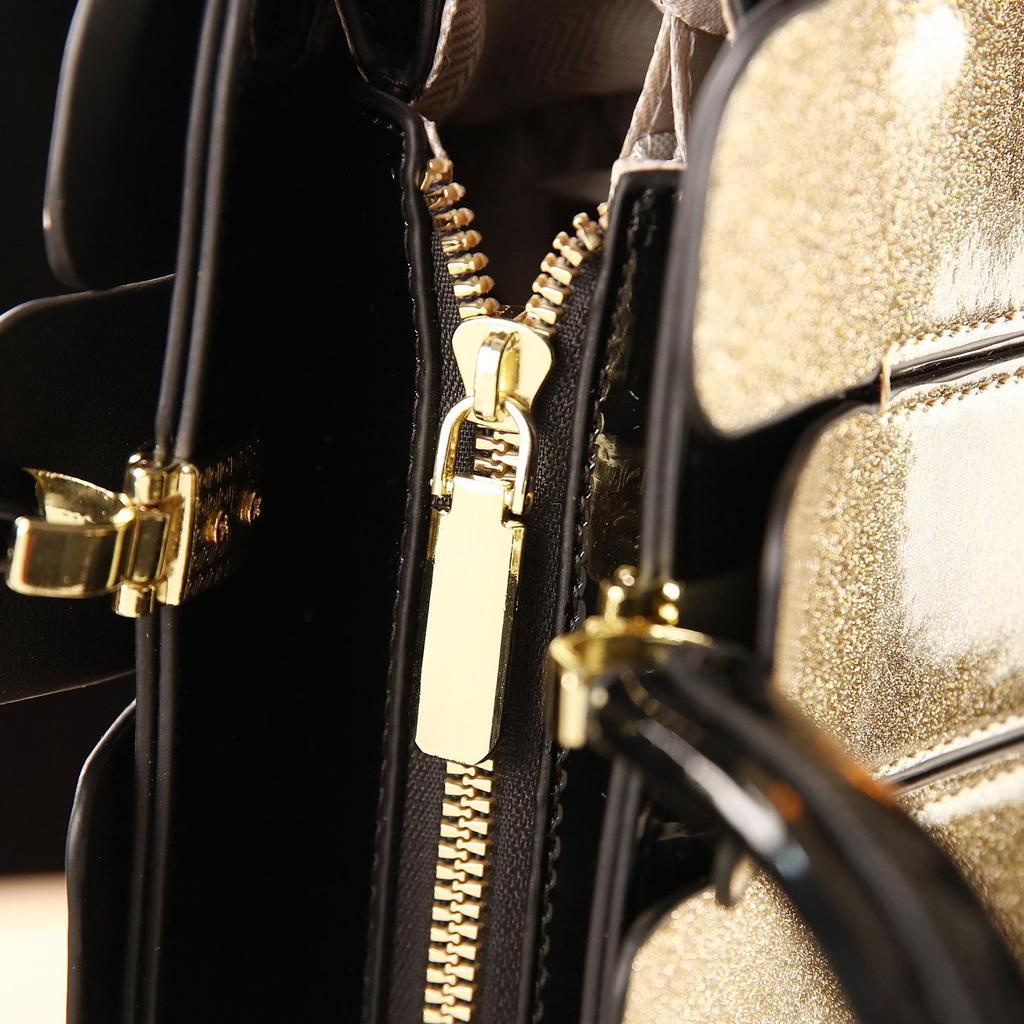 Elegant Patent Leather Women's Crossbody Handbag - Versatile for Mature Moms