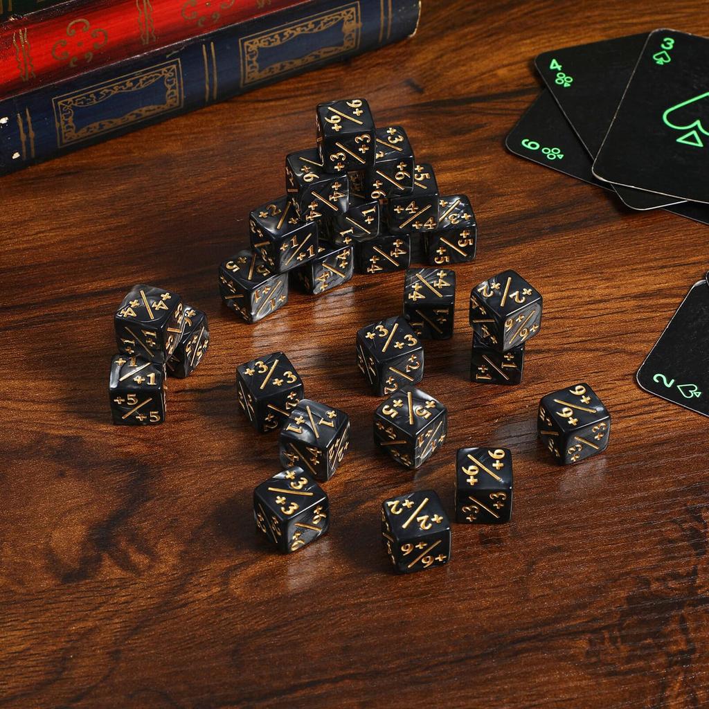 TOPPERFUN Dice Counters, 0.63 D6 Plus and Minus Dice Set, All Dice Board Game Accessories, Compatible with TG, CCG, and Card Games