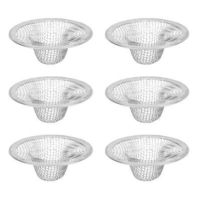 6Pcs Bathtub Drain Hair Catcher Stainless Steel Basket Filter Trap Mesh Sink Drain Strainer for Kitchen Bathroom