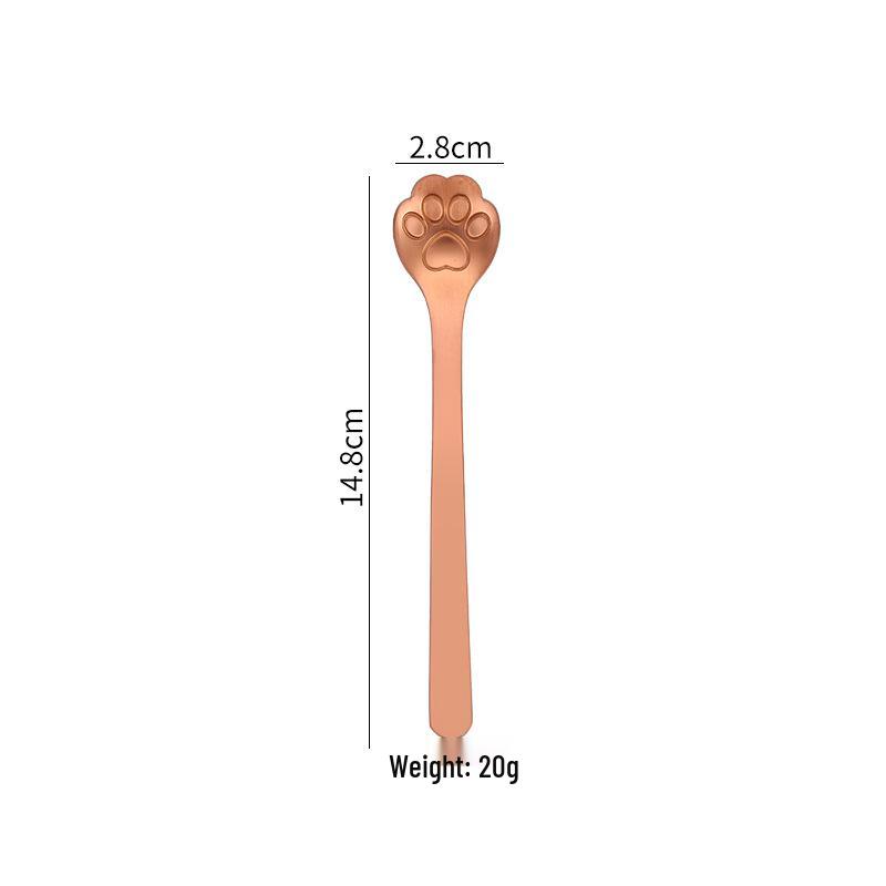 304 Stainless Steel Cat & Dog Paw Coffee Stirring Spoon - Creative Cartoon Gift Spoon